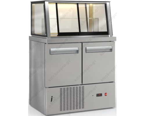 Επαγγελματικό Ψυγείο Βιτρίνα Συντήρησης Ζαχαροπλαστικής 90 x 70 εκ. PSM9070DIS.DM INOX DOBROS Ελλάδος