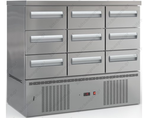 Fish Upright Refrigerator Cabinet with 9 Drawers GN INOX DOBROS Greece