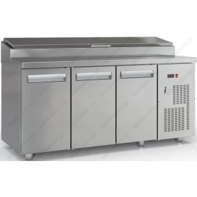 Saladette Refrigerated Counter 180 x 70 cm 2 Doors & Lid, GN 1/4 PSM18070BAR.C, INOX DOBROS Greece
