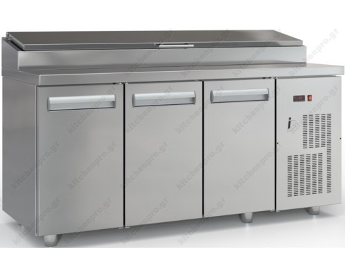 Επαγγελματικό Ψυγείο Τόστ - Σαλατών 180 x 70 εκ. 2 Πόρτες & Καπάκι GN 1/4 PSM18070BAR.C, INOX DOBROS Ελλάδος