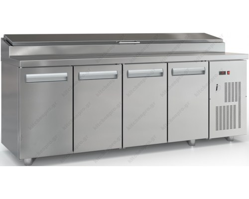 Επαγγελματικό Ψυγείο Τόστ - Σαλατών 225 x 70 εκ. 2 Πόρτες & Καπάκι GN 1/4 PSM22570BAR.C, INOX DOBROS Ελλάδος