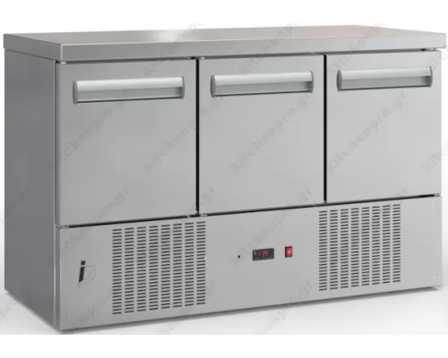 Επαγγελματικό Ψυγείο Πάγκος-Συντήρηση 135 x 60 εκ. με 3 Πόρτες GN 1/1 PSM13560DM DOBROS INOX Ελλάδος