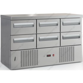 Επαγγελματικό Ψυγείο Πάγκος-Συντήρηση 135 x 60 εκ. με 6 Συρτάρια PSM13560DM/6SIR DOBROS INOX Ελλάδος