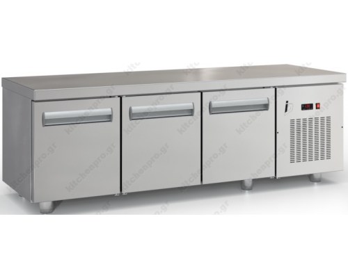 Refrigerated Counter - Cooler Low Height 180 x 70 cm 3 Doors GN 1/1 PSM18070SN DOBROS INOX Greece