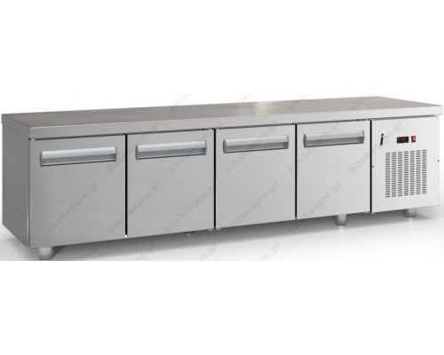 Επαγγελματικό Ψυγείο Πάγκος - Κατάψυξη Χαμηλό 225 x 60 εκ. με 4 Πόρτες GN 1/1 PSMK22560SN INOX DOBROS Ελλάδος