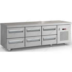Επαγγελματικό Ψυγείο Πάγκος-Συντήρηση Χαμηλό 180 x 70 εκ. με 6 Συρτάρια GN 1/1 PSM18070SN/4SIR DOBROS INOX Ελλάδος
