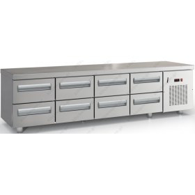 Επαγγελματικό Ψυγείο Πάγκος-Συντήρηση Χαμηλό 225 x 70 εκ. με 8 Συρτάρια GN 1/1 PSM22570SN/4SIR DOBROS INOX Ελλάδος