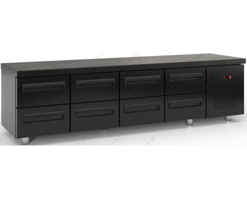 Επαγγελματικό Ψυγείο Πάγκος-Συντήρηση Χαμηλό 225 x 70 εκ. με 8 Συρτάρια GN 1/1 PSM22570SN/4SIR DOBROS INOX Ελλάδος