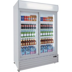 Επαγγελματικό Διπλό Ψυγείο Βιτρίνα Αναψυκτικών με Μετόπη 133 x 202.3 εκ. CL1300 V2GC SL White KLIMAITALIA Ιταλίας