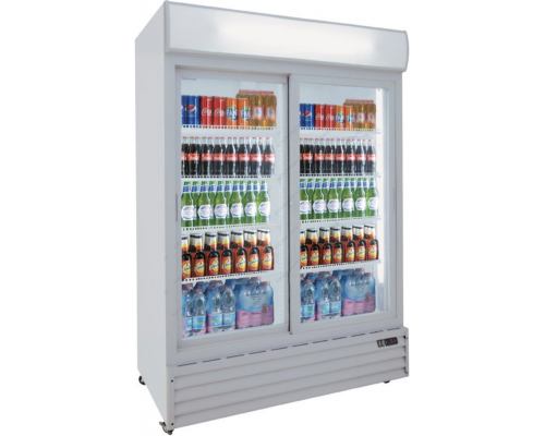 Επαγγελματικό Διπλό Ψυγείο Βιτρίνα Αναψυκτικών με Μετόπη 94 x 198.3 εκ. CL1300 V2GC SL White KLIMAITALIA Ιταλίας