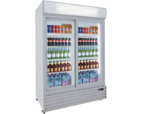 Επαγγελματικό Διπλό Ψυγείο Βιτρίνα Αναψυκτικών με Μετόπη 133 x 202.3 εκ. CL1300 V2GC SL White KLIMAITALIA Ιταλίας
