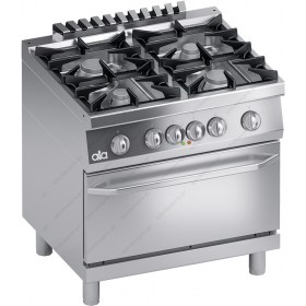 Commercial Cooker 4 Ranges + Convection Oven 80 x 70 cm S700 K7MCUP10FV ATA srl Italy