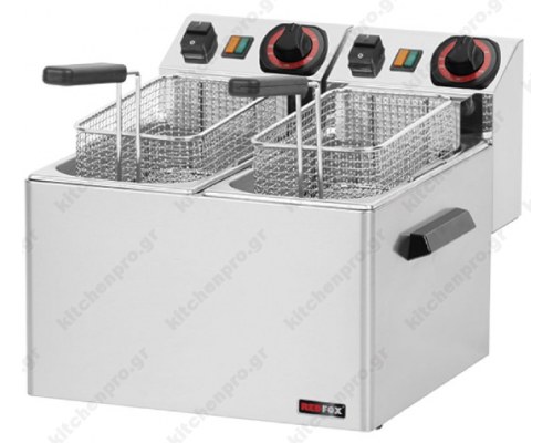 Επαγγελματική Διπλή Φριτέζα 5+5 Λίτρων Ηλεκτρική FE44S REDFOX Τσεχίας