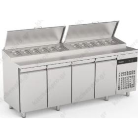 Saladette Refrigerated Counter-Cooler 224.2 x 70 cm 4 Doors ZPZP9999 ΙΝΟΜΑΚ Greece