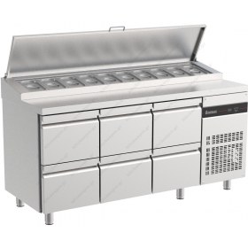 Επαγγελματικό Ψυγείο Πάγκος Σαλατών-Συντήρηση 179.2 x 70 εκ. με 6 Συρτάρια ZPZP222 ΙΝΟΜΑΚ Ελλάδος