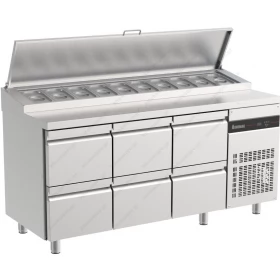 Saladette Refrigerated Counter-Cooler 179.2 x 70 cm 6 Shelves ZPZP222 ΙΝΟΜΑΚ Greece