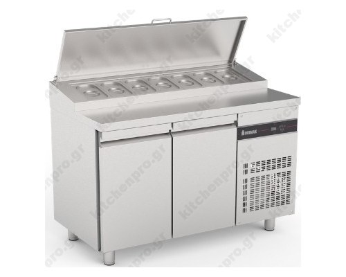 Επαγγελματικό Ψυγείο Πάγκος Σαλατών-Συντήρηση 134.2 x 70 εκ. με 2 Πόρτες ZPZP99 ΙΝΟΜΑΚ Ελλάδος