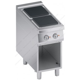 Commercial Electric Cooker 2 Ranges + Open Cabinet S900 40 x 90 cm K4ECUP05VV ATA srl Italy