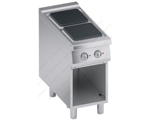 Commercial Electric Cooker 2 Ranges + Open Cabinet S900 40 x 90 cm K4ECUP05VV ATA srl Italy