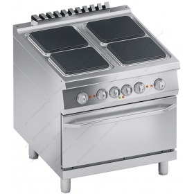 Commercial Electric Cooker 4 Ranges + Electric Oven S900 80 x 90 cm K4ECUP10FF ATA srl Italy