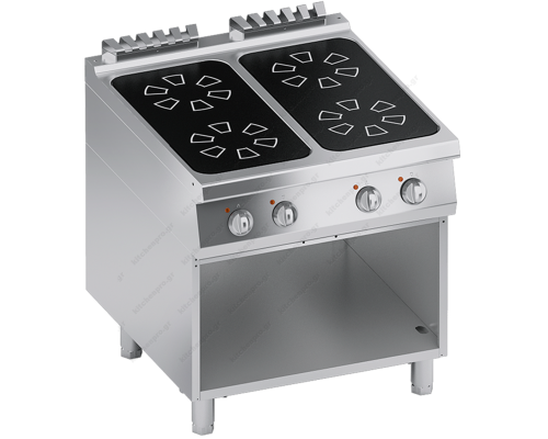 Επιδαπέδια Κεραμική Κουζίνα 4 Εστίες + Αποθηκευτικό Ερμάριο 80 x 90 εκ. S900 K4EVCP10VV ATA srl Ιταλίας