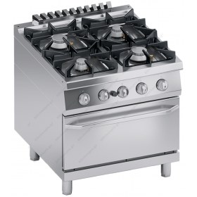Commercial Gas Cooker 4 Ranges + Gas Oven S900 80 x 90 cm K4GCUS10FF ATA srl Italy