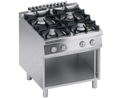 Commercial Gas 4 Ranges + Open Cabinet 80 x 90 cm S900 K4GCUP10VV ATA srl Italy