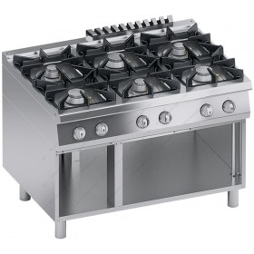 Commercial Gas 6 Ranges + Open Cabinet 120 x 90 cm S900 K4GCUP15VV ATA srl Italy