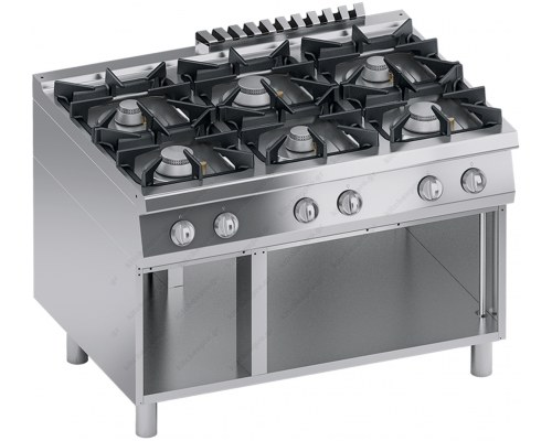 Commercial Gas 6 Ranges + Open Cabinet 120 x 90 cm S900 K4GCUP15VV ATA srl Italy