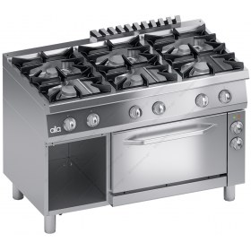 Commercial Cooker 6 Ranges + Convection Oven 120 x 70 cm S700 K7MCUP15FV ATA srl Italy