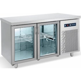 Επαγγελματικό Ψυγείο Πάγκος με 2 Κρυστάλλινες Πόρτες 139 x 70 εκ. GN 1/1 PGG139 BAMBAS Ελλάδος