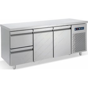 Επαγγελματικό Ψυγείο Πάγκος - Συντήρηση 185 x 70 εκ. 2 Συρτάρια  GN 1/1 & 2 Πόρτες PG185 1S2P BAMBAS Ελλάδος