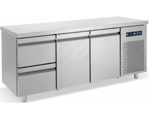Επαγγελματικό Ψυγείο Πάγκος - Συντήρηση 185 x 70 εκ. 2 Συρτάρια  GN 1/1 & 2 Πόρτες PG185 1S2P BAMBAS Ελλάδος