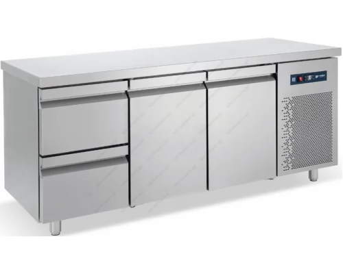 Επαγγελματικό Ψυγείο Πάγκος - Συντήρηση 185 x 70 εκ. 2 Συρτάρια GN 1/1 & 2 Πόρτες PG185 1S2P BAMBAS Ελλάδος