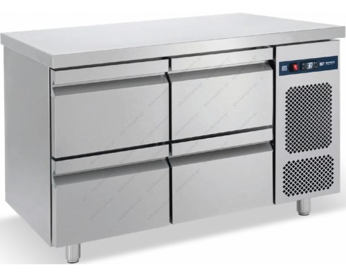 Επαγγελματικό Ψυγείο Πάγκος - Συντήρηση 124 x 70 εκ. 4 Συρτάρια GN 1/1 PGC124S BAMBAS Ελλάδος