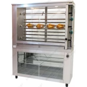 Electric Rotisserie with 3 Spits & Heat chamber 21 Chickens KE3 SERGAS Greece