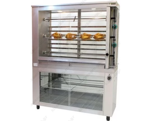Electric Rotisserie with 3 Spits & Heat chamber 21 Chickens KE3 SERGAS Greece