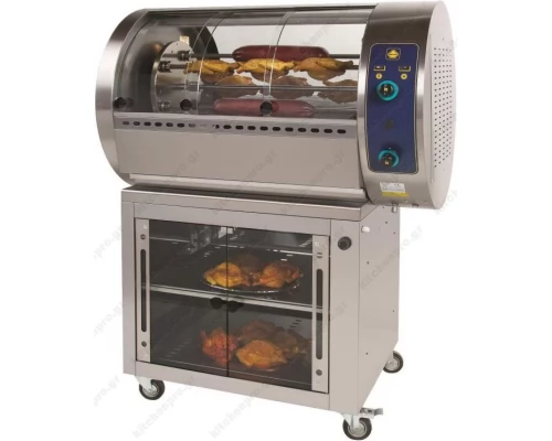 Gas Rotisserie with Planetary Rotation 5 Spits 25 Chickens and Heat Cabinet T30GP SERGAS
