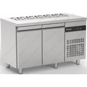 Saladette Refrigerated Counter-Cooler 136 x 70 cm. 2 Doors & Showcase ZQFP99 ΙΝΟΜΑΚ Greece