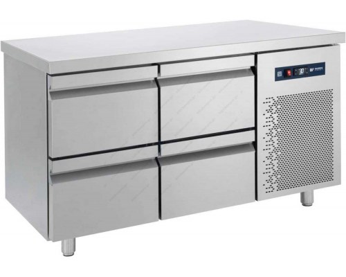 Επαγγελματικό Ψυγείο Πάγκος - Συντήρηση 139 x 70 εκ. 4 Συρτάρια GN 1/1 PG139S BAMBAS Ελλάδος
