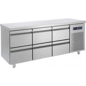 Επαγγελματικό Ψυγείο Πάγκος - Συντήρηση 185 x 70 εκ. 6 Συρτάρια GN 1/1 PG185S BAMBAS Ελλάδος