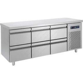 Refrigerated Counter - Cooler 185 x 70 cm. 6 Drawers GN 1/1 PG185S BAMBAS Greece