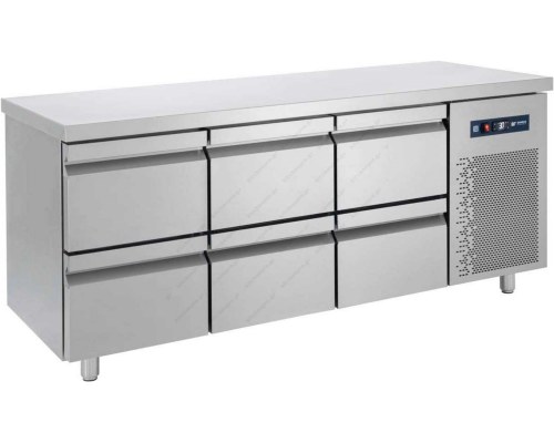 Επαγγελματικό Ψυγείο Πάγκος - Συντήρηση 185 x 70 εκ. 6 Συρτάρια GN 1/1 PG185S BAMBAS Ελλάδος