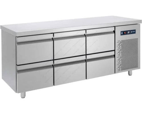 Refrigerated Counter - Cooler 185 x 70 cm 6 Drawers GN 1/1 PG185S BAMBAS Greece