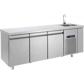 Επαγγελματικό Ψυγείο Πάγκος - Συντήρηση 205 x 70 εκ. PG205-40L 3 Πόρτες & Νεροχύτη 40 x 40 BAMBAS Ελλάδος