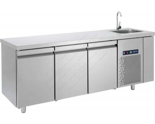 Επαγγελματικό Ψυγείο Πάγκος - Συντήρηση 205 x 70 εκ. PG205-40L 3 Πόρτες & Νεροχύτη 40 x 40 BAMBAS Ελλάδος