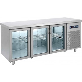 Επαγγελματικό Ψυγείο Πάγκος - Συντήρηση 3 Κρυστάλλινες Πόρτες 185 x 70 εκ. GN 1/1 PGG185 BAMBAS Ελλάδος