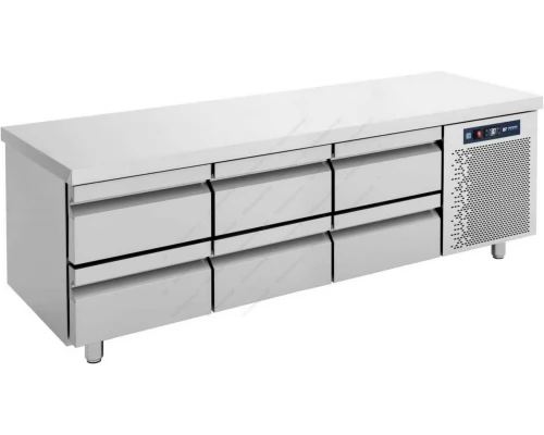 Refrigerated Counter - Cooler (Refrigereted Base) 185 x 70 cm 6 Drawers GN 1/1 PS185 BAMBAS Greece
