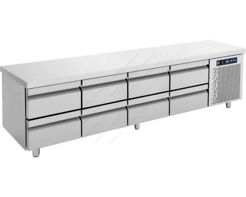 Refrigerated Counter - Cooler (Refrigereted Base) 239 x 70 cm 8 Drawers GN 1/1 PS239 BAMBAS Greece