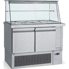 Επαγγελματικό Ψυγείο Τόστ - Σαλατών 110 x 70 εκ. 2 Πόρτες & Βιτρίνα GN 1/4 SM110  BAMBAS Ελλάδος